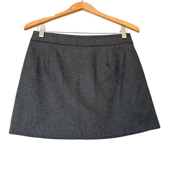 Gap Gray Wool Mini Skirt 6 Lined Button Down Preppy Academia Equestrian - Picture 7 of 8